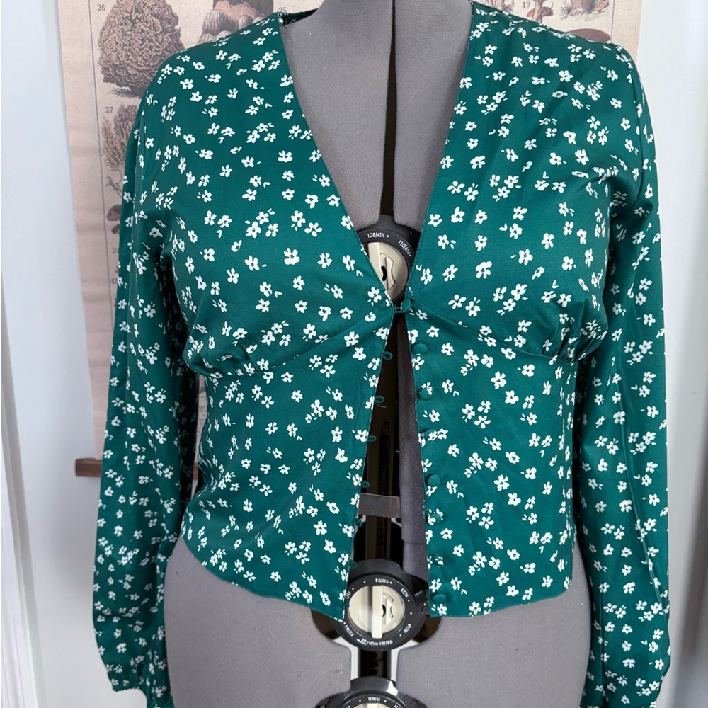 Floral Button-up Blouse top from RIHOAS